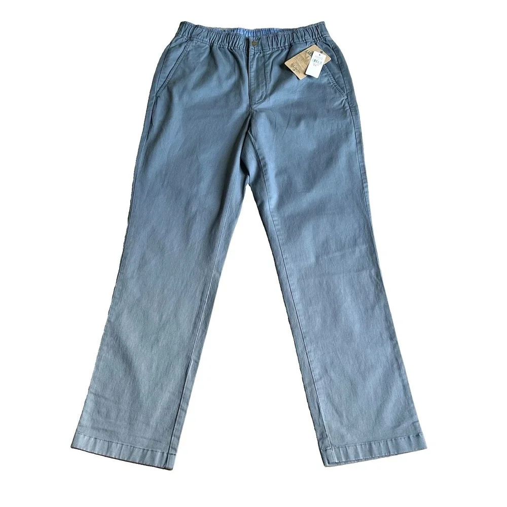 LL Bean Pants Mens 30x29 Lakewashed Standard Fit Straight Gray Khaki Lot Of 2